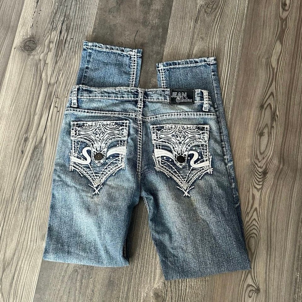 Other jean station white and light blue contrast stitch jeans Size 28" / US 6 / IT 42 - 3 Thumbnail