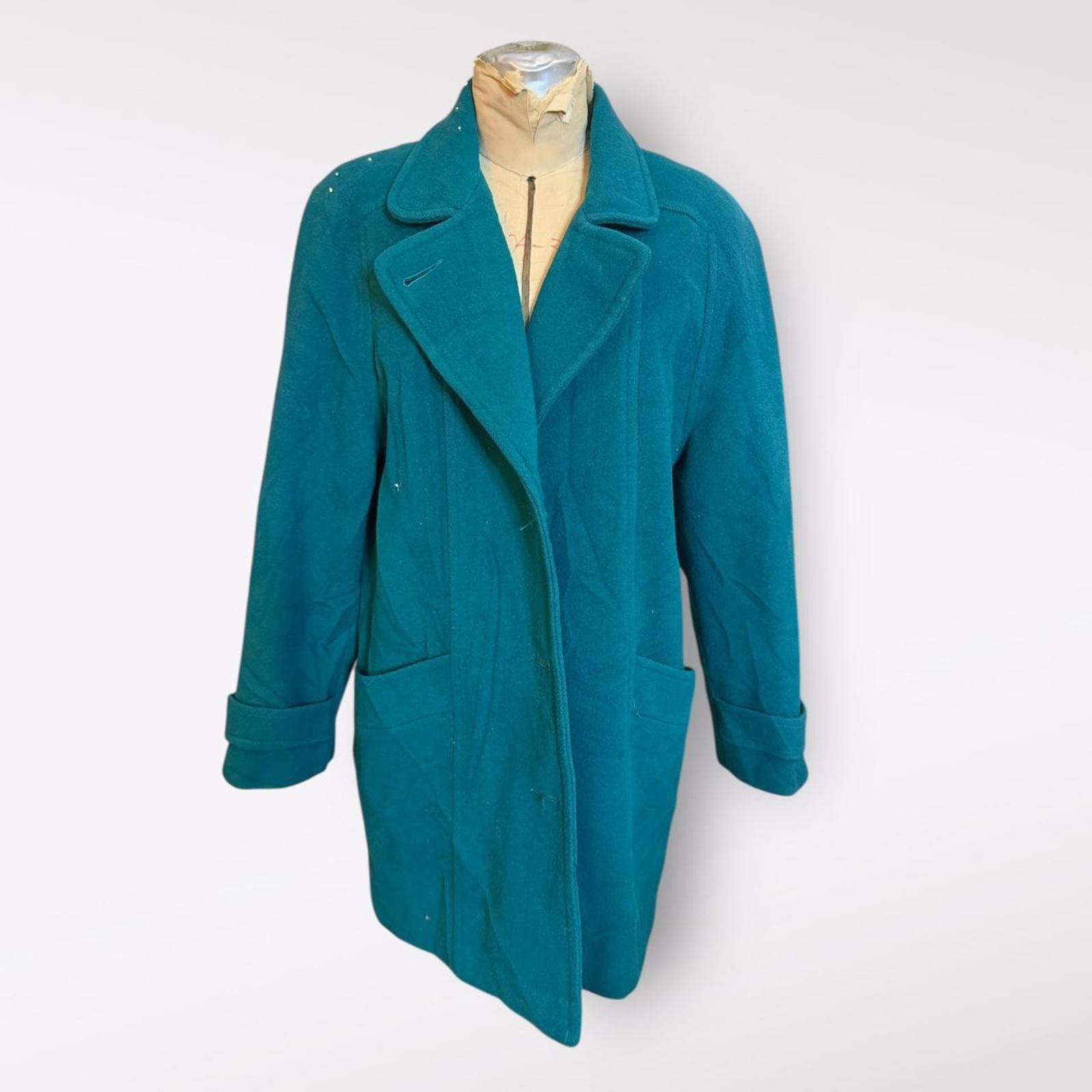 Other Herman Kay Teal Vintage Wool Coat Size 8 Size M / US 6-8 / IT 42-44 - 1 Thumbnail