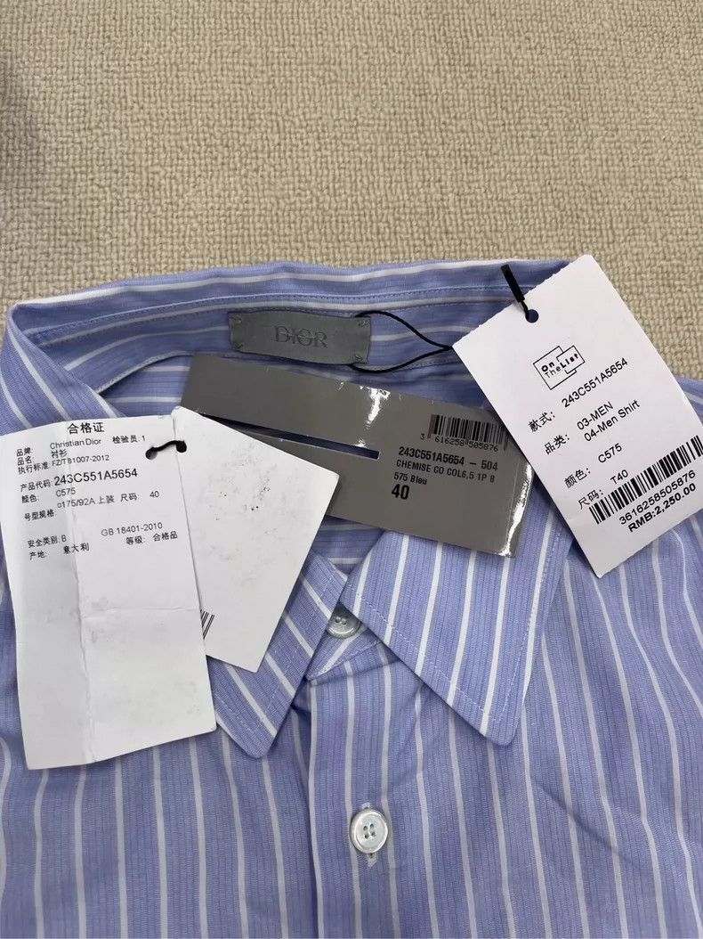 Dior Dior Long Sleeve ButtonUp Shirt with Stripes-2506 Size US M / EU 48-50 / 2 - 4 Thumbnail