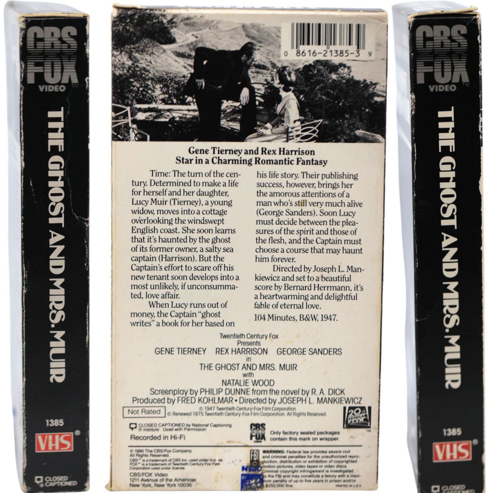 Other The Ghost and Mrs. Muir VHS 1947 Black & White Mystery Size ONE SIZE - 2 Thumbnail