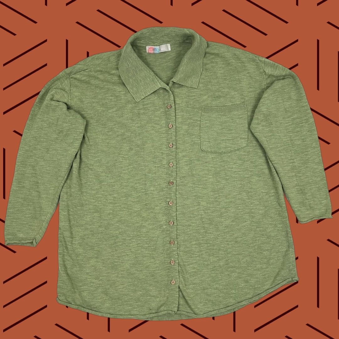 Free People Free People FP Beach Zuma Cardigan Women L Green Cardigan Womens Size L / US 10 / IT 46 - 1 Thumbnail