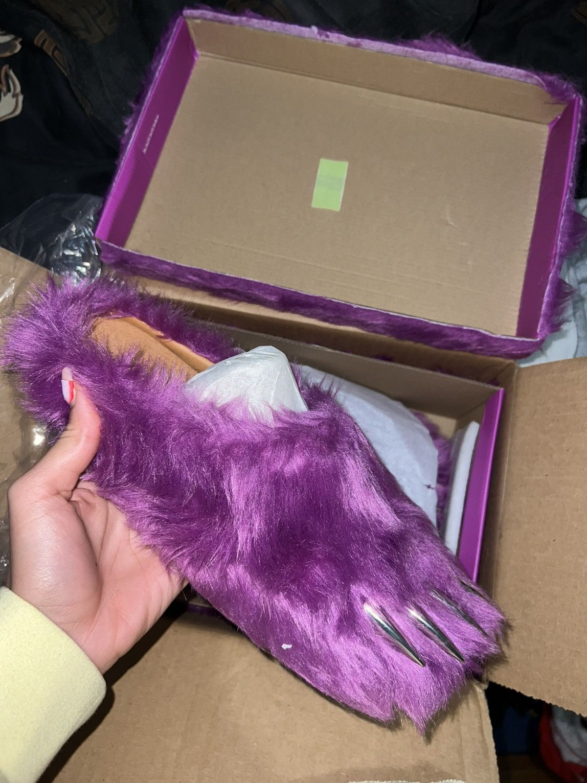 Bravest Studios Purple Bear Claw Mules | Grailed