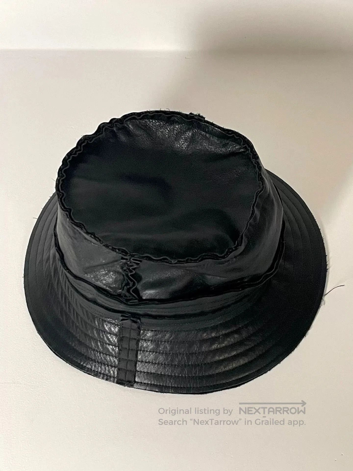 Comme des Garcons Homme Plus Comme Des Garcons Leather Fisherman Hat. Size ONE SIZE - 1 Thumbnail