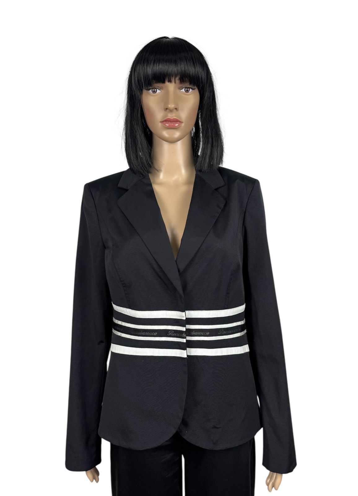 Other Roccobarocco Italy Nylon-Cotton Blazer Striped Logo NavyBlue Size XL / US 12-14 / IT 48-50 - 1 Thumbnail