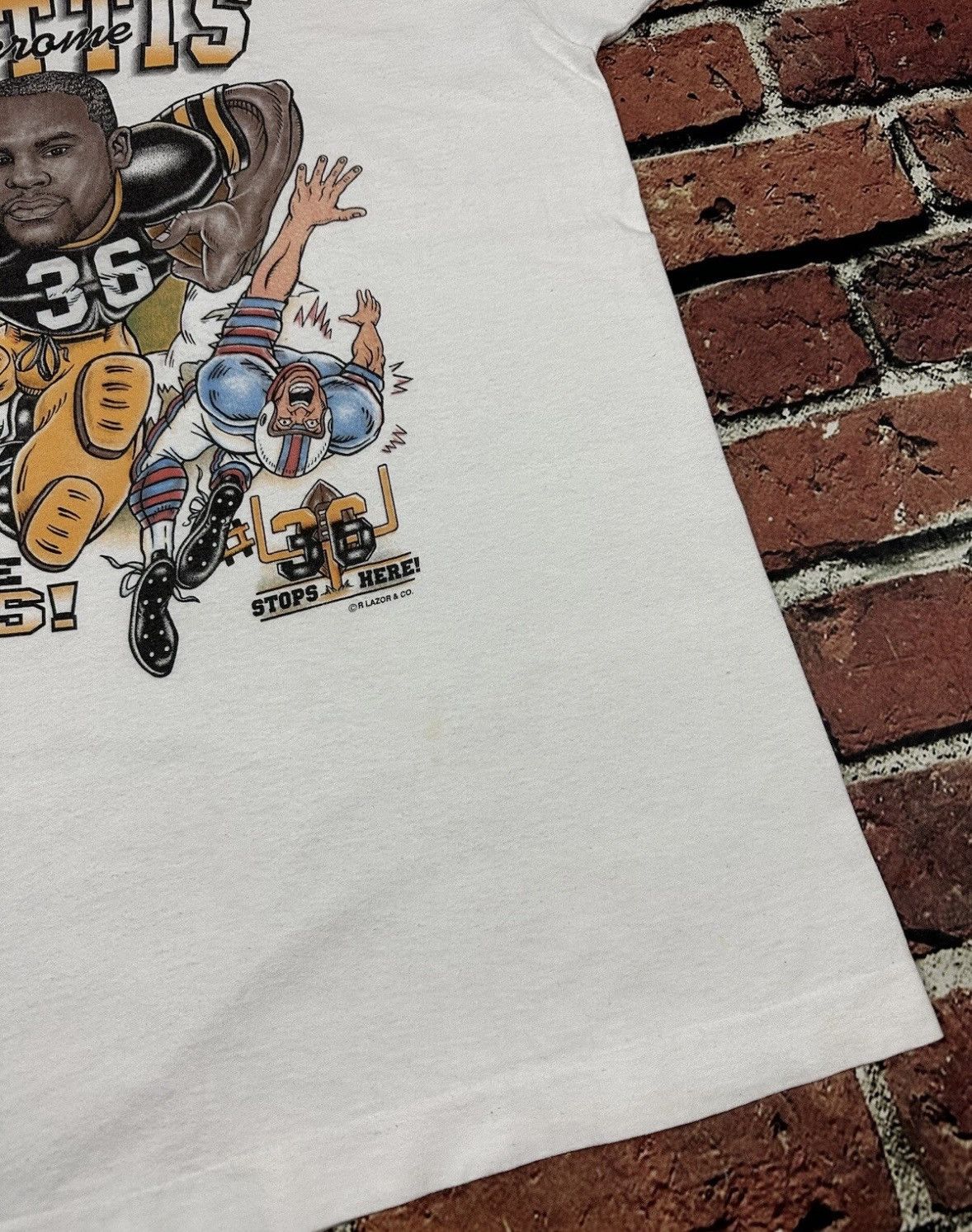 NFL Vintage Jerome Bettis Caricature Tee Pittsburgh Steelers Bus Size US XXL / EU 58 / 5 - 7 Thumbnail