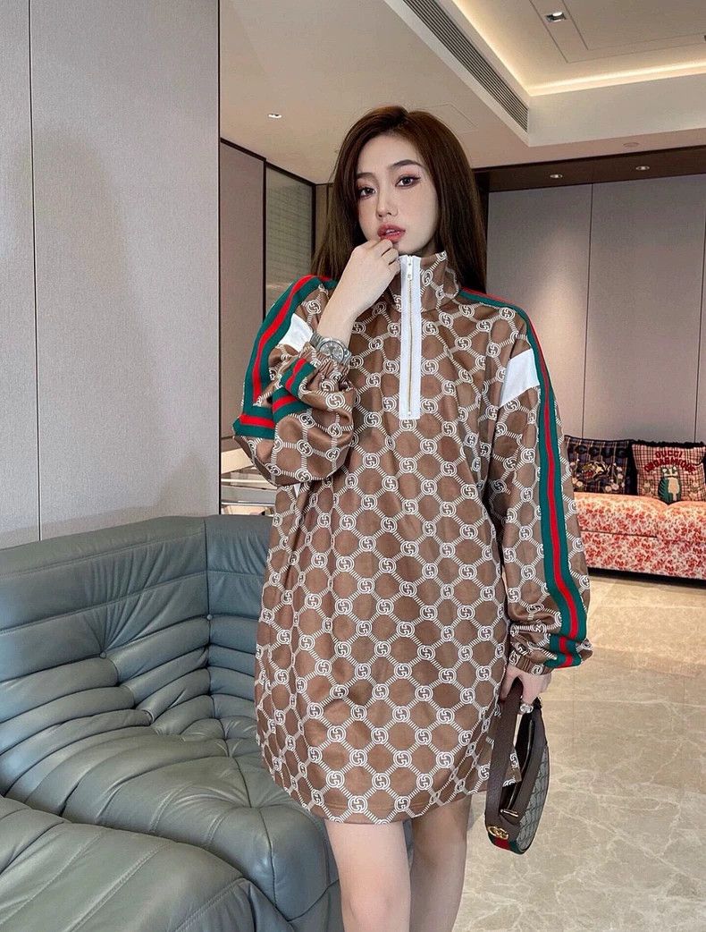 Gucci Gucci Double G full print logo knitted long-sleeved dress Size XS / US 0-2 / IT 36-38 - 7 Thumbnail