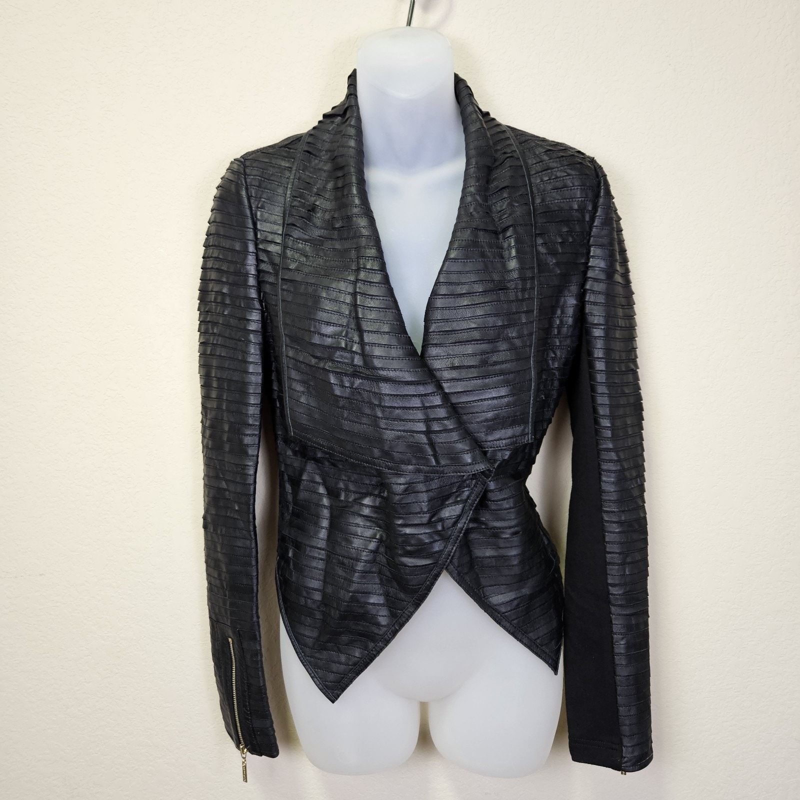 Marciano Guess Shayna Drape Lamb Leather Jacket