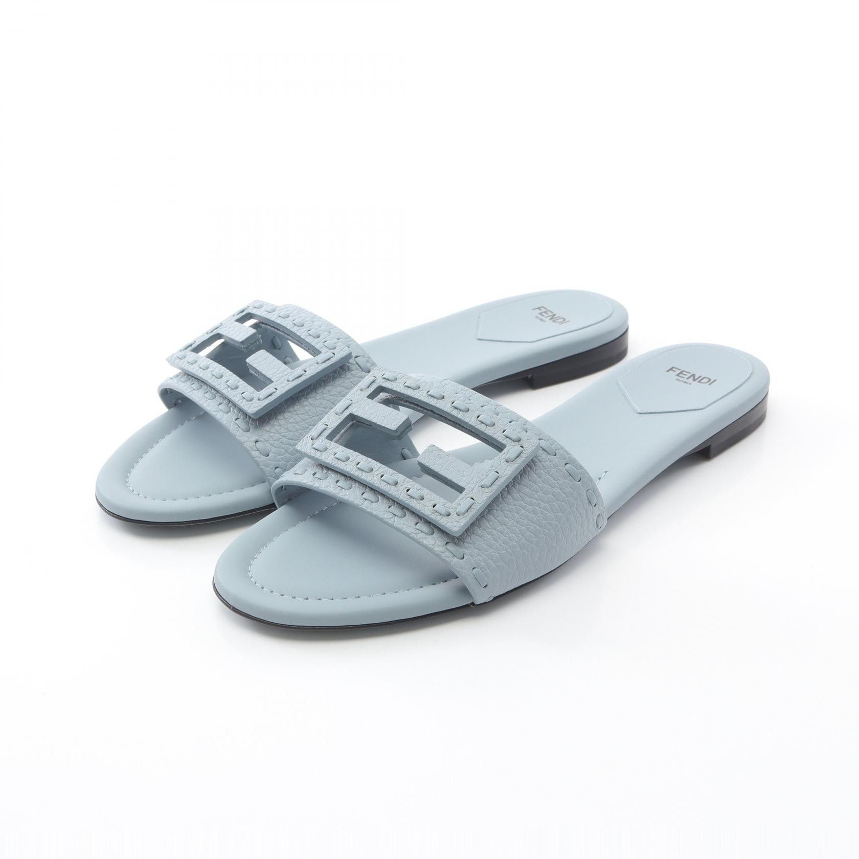 Fendi Fendi 8R8136Aqy2F1Ovw38 Leather Sandals Leather Shoes 8R8136Aqy2F1Ovw38 in Blue, Women's