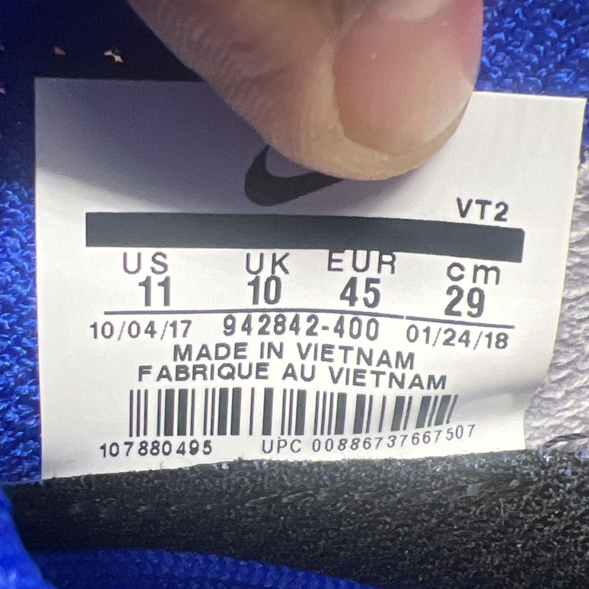 Nike Air VaporMax 2 racer blue Size US 11 / EU 44 - 8 Thumbnail