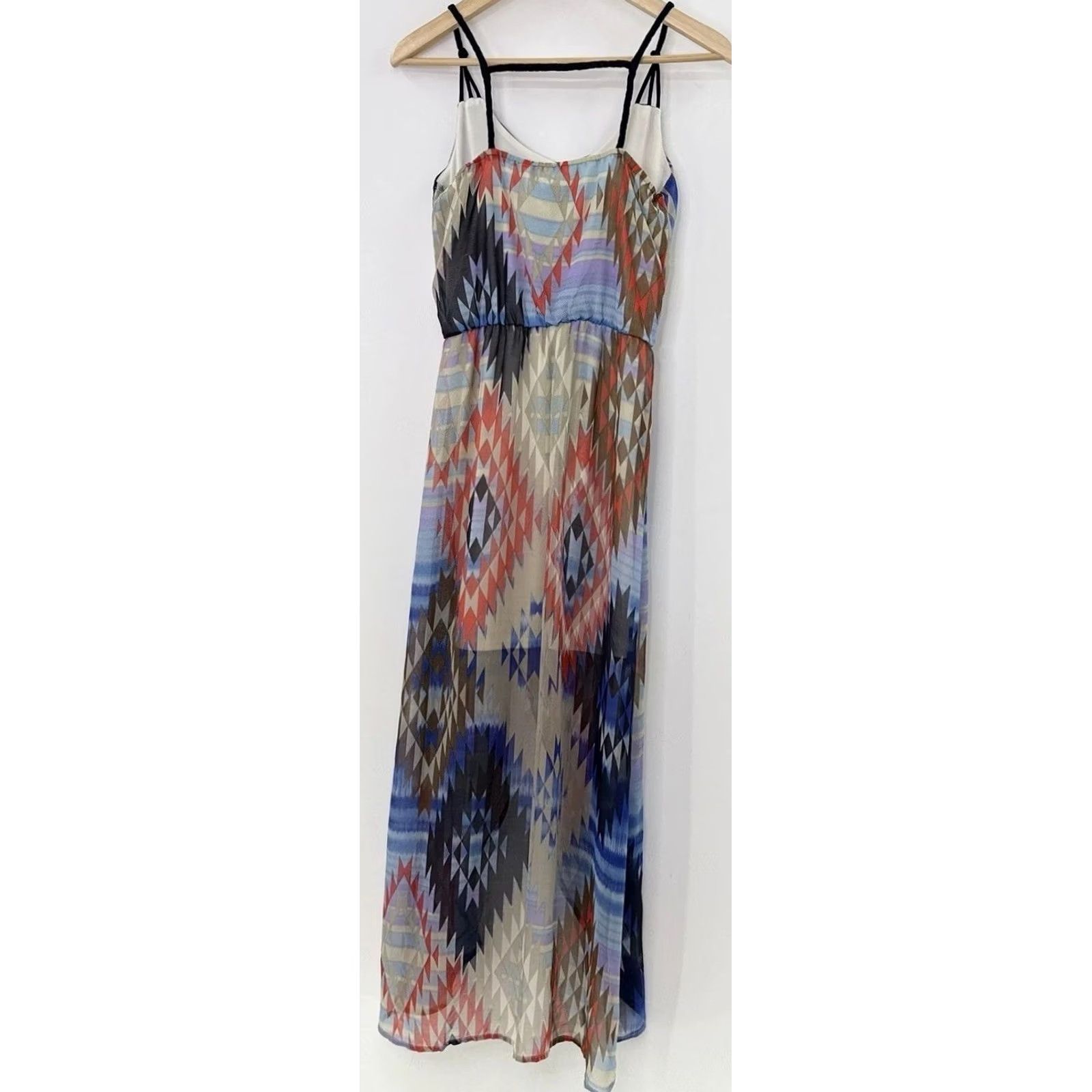 Vintage Xhilaration Dress Womens XS Women Maxi Lined Braided Strap Geometric Size Boho Size XS / US 0-2 / IT 36-38 - 2 Thumbnail