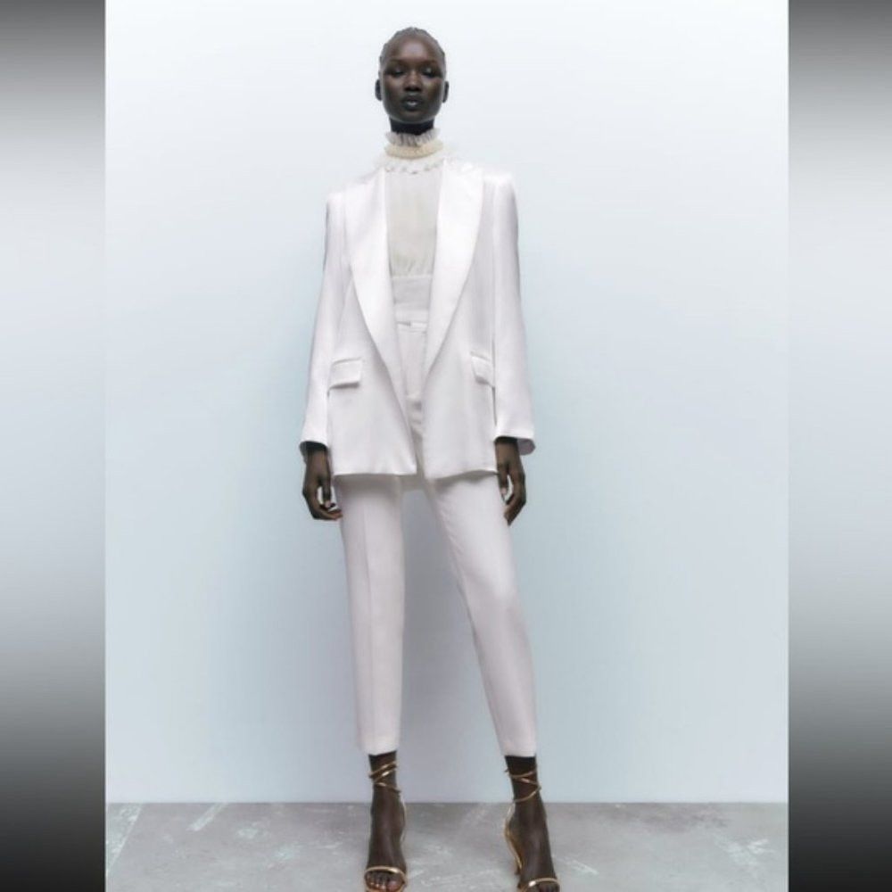 Zara basic white blazer discount