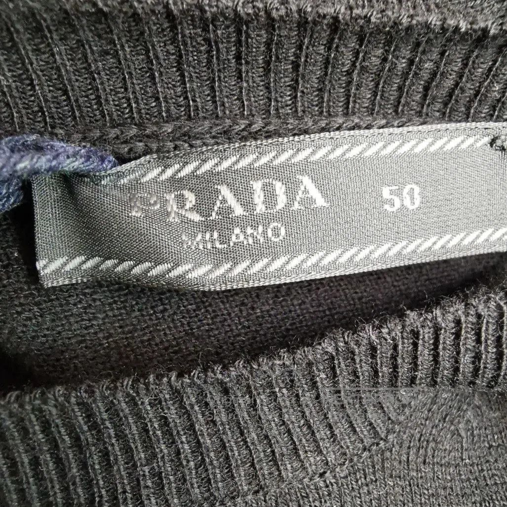 Prada Prada Solid Cotton Round Neck Knit Sweater L. Size US L / EU 52-54 / 3 - 3 Thumbnail