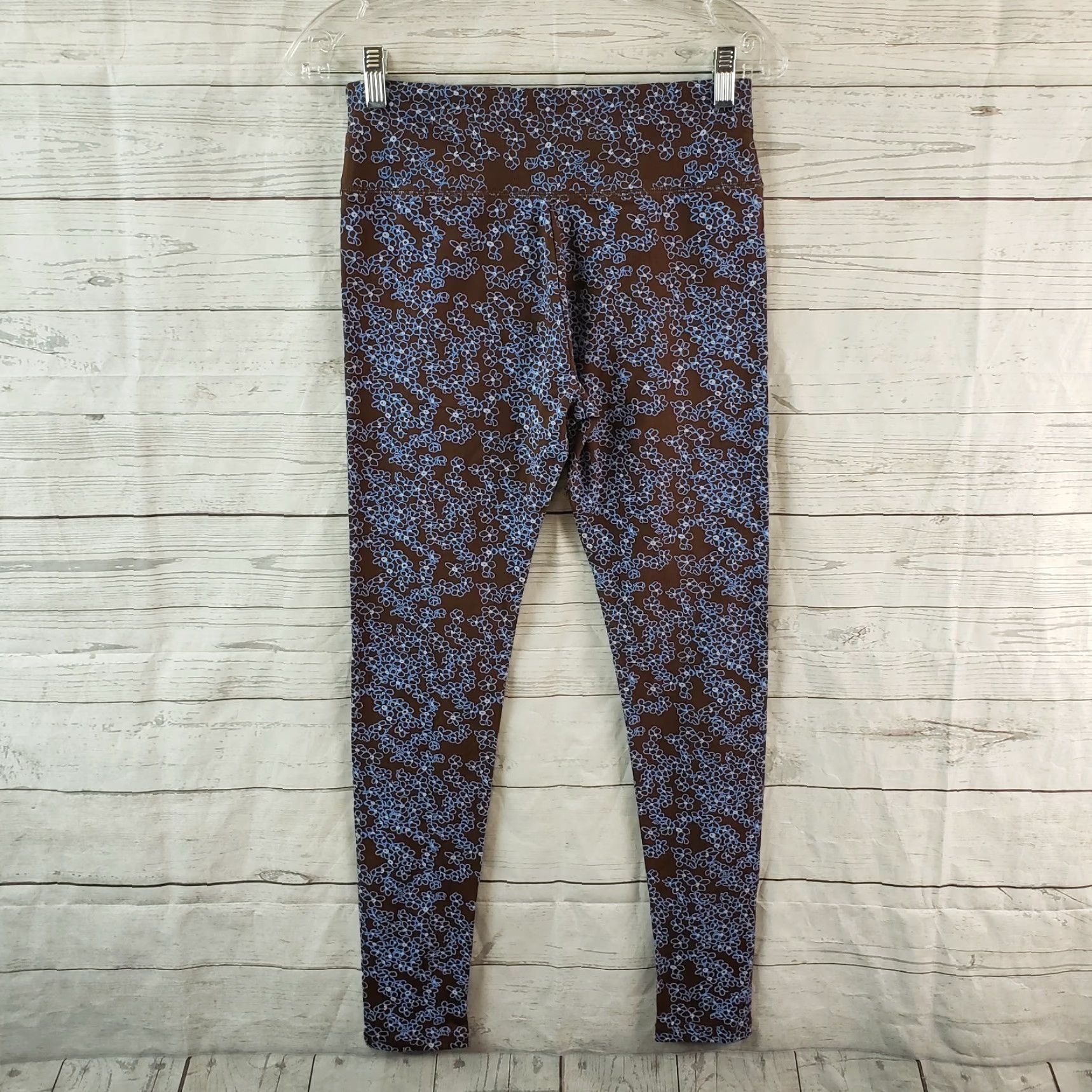 Vintage Wild Fable Womens Leggings Size S Blue Brown Floral Cotton Blend Shirt? Size 28" / US 6 / IT 42 - 3 Thumbnail