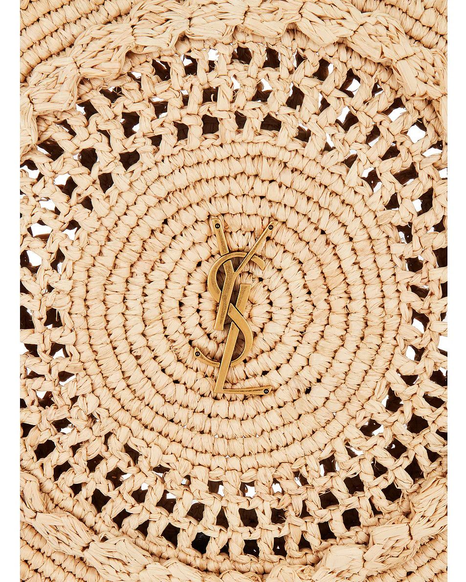 Saint Laurent Paris o1bcso1str0326 Size: OS/Round Raffia Bag in Natural/Beige Size ONE SIZE - 6 Thumbnail