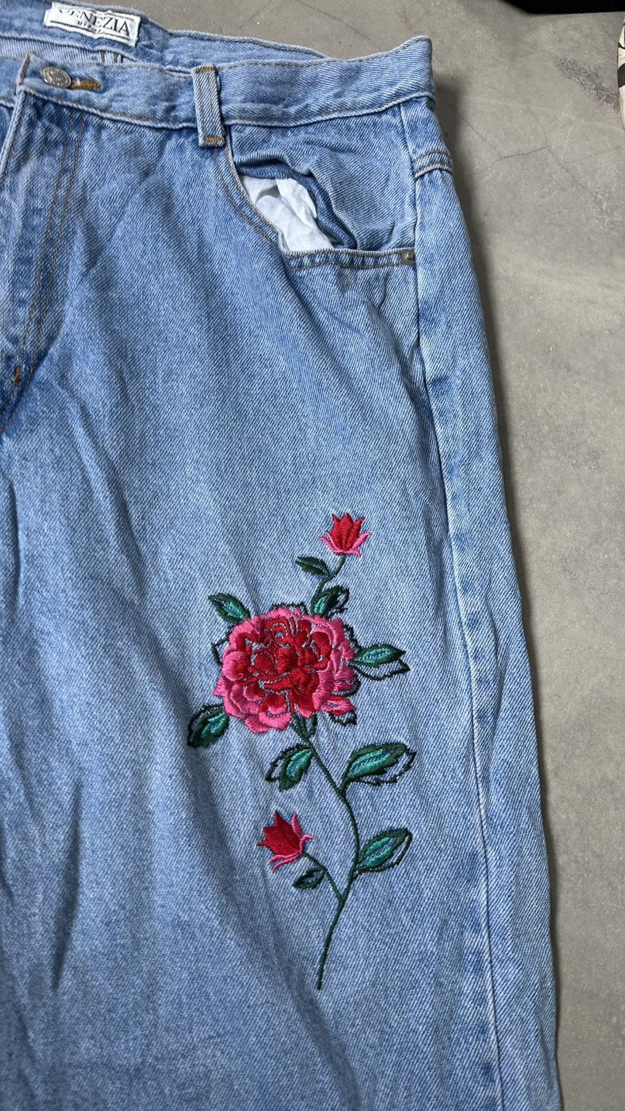 Barena Venezia VINTAGE VENEZIA ITALIA EMBROIDERY ROSES DENIM PANT Size US 34 / EU 50 - 4 Thumbnail
