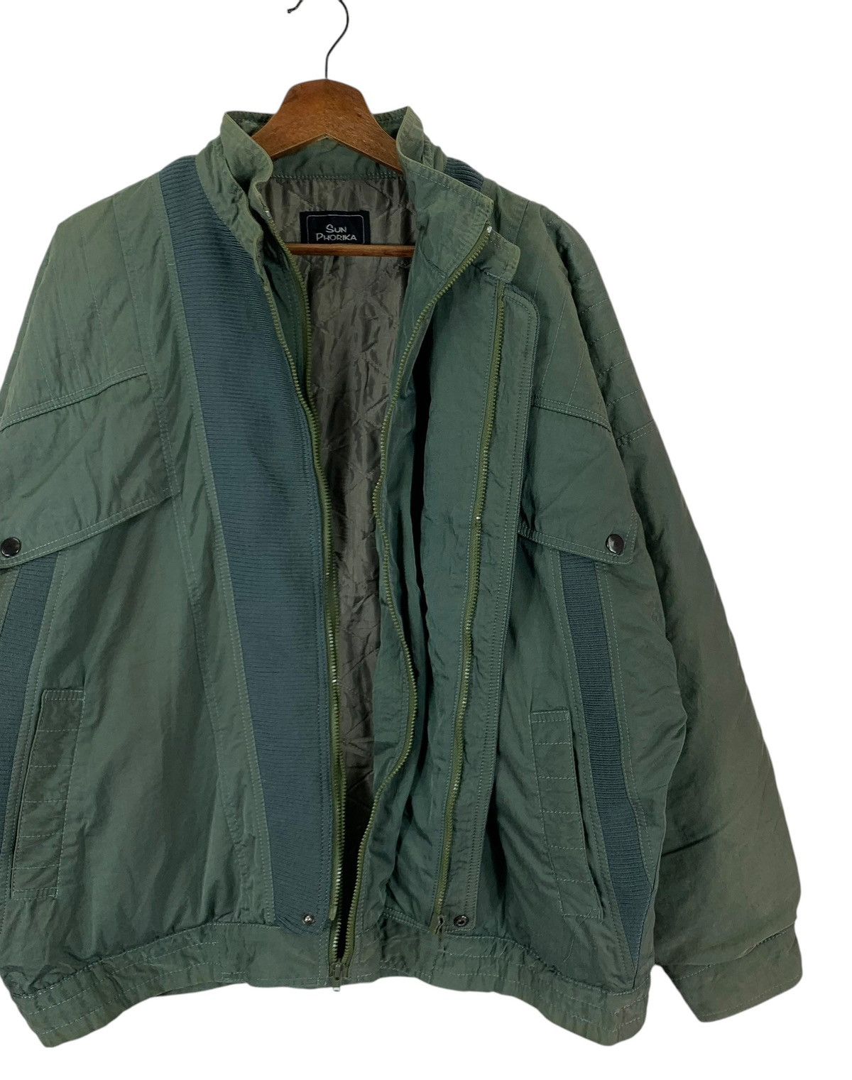 Issey Miyake × Japanese Brand × Vintage VINTAGE SUN PHORIKA DOUBLE ZIPPER BOMBER NYLON JACKET Size US L / EU 52-54 / 3 - 6 Thumbnail