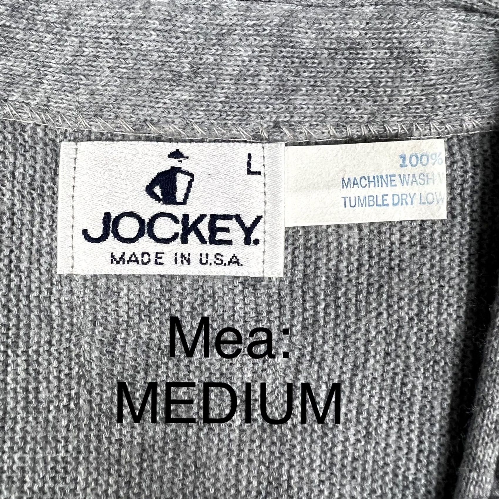 Jockey VINTAGE Jockey Cardigan Sweater Mens Medium V-Neck Button Front 80s Gray Made in USA Size US M / EU 48-50 / 2 - 2 Thumbnail