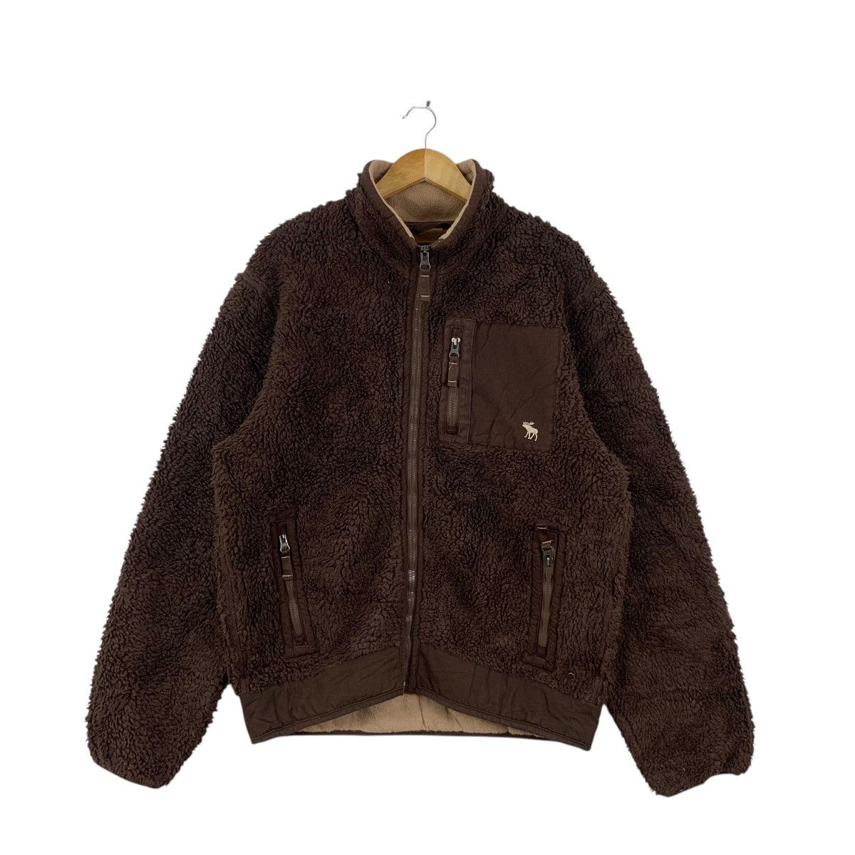 Abercrombie & Fitch ABERCROMBIE & FITCH Retro X Bulky Sherpa Fleece Zipper Size US L / EU 52-54 / 3 - 3 Thumbnail
