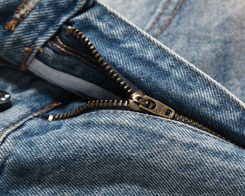 Vintage American retro street vibe washed distressed jeans for men Size US 32 / EU 48 - 4 Thumbnail