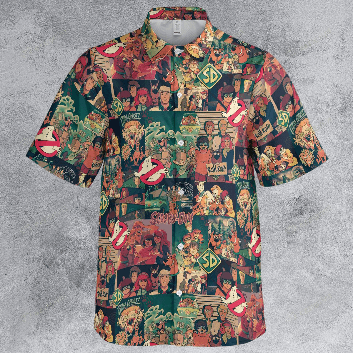 Designer × The Unbranded Brand Pizza Ghost Scooby-Doo Button Down Shirt Size US M / EU 48-50 / 2 - 2 Thumbnail