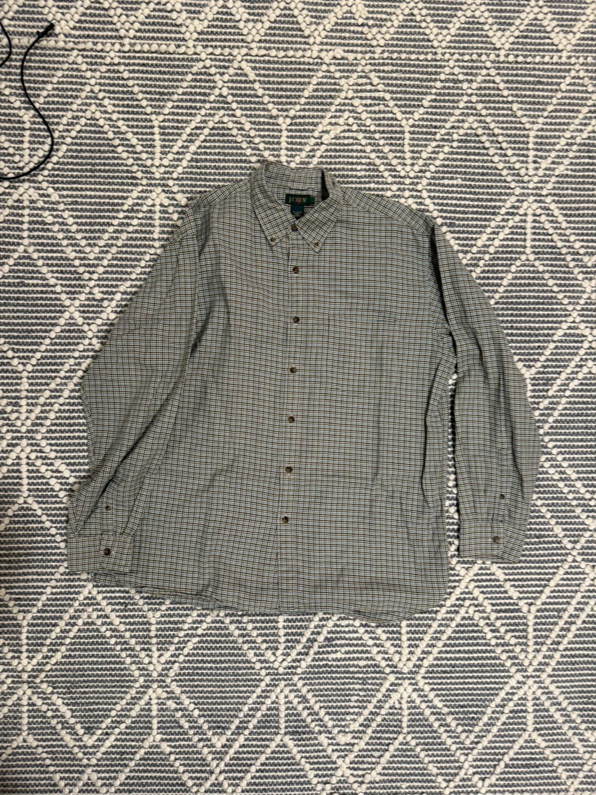 J.Crew Vintage plaid shirt tan Black green button down shirt Size US L / EU 52-54 / 3 - 2 Thumbnail