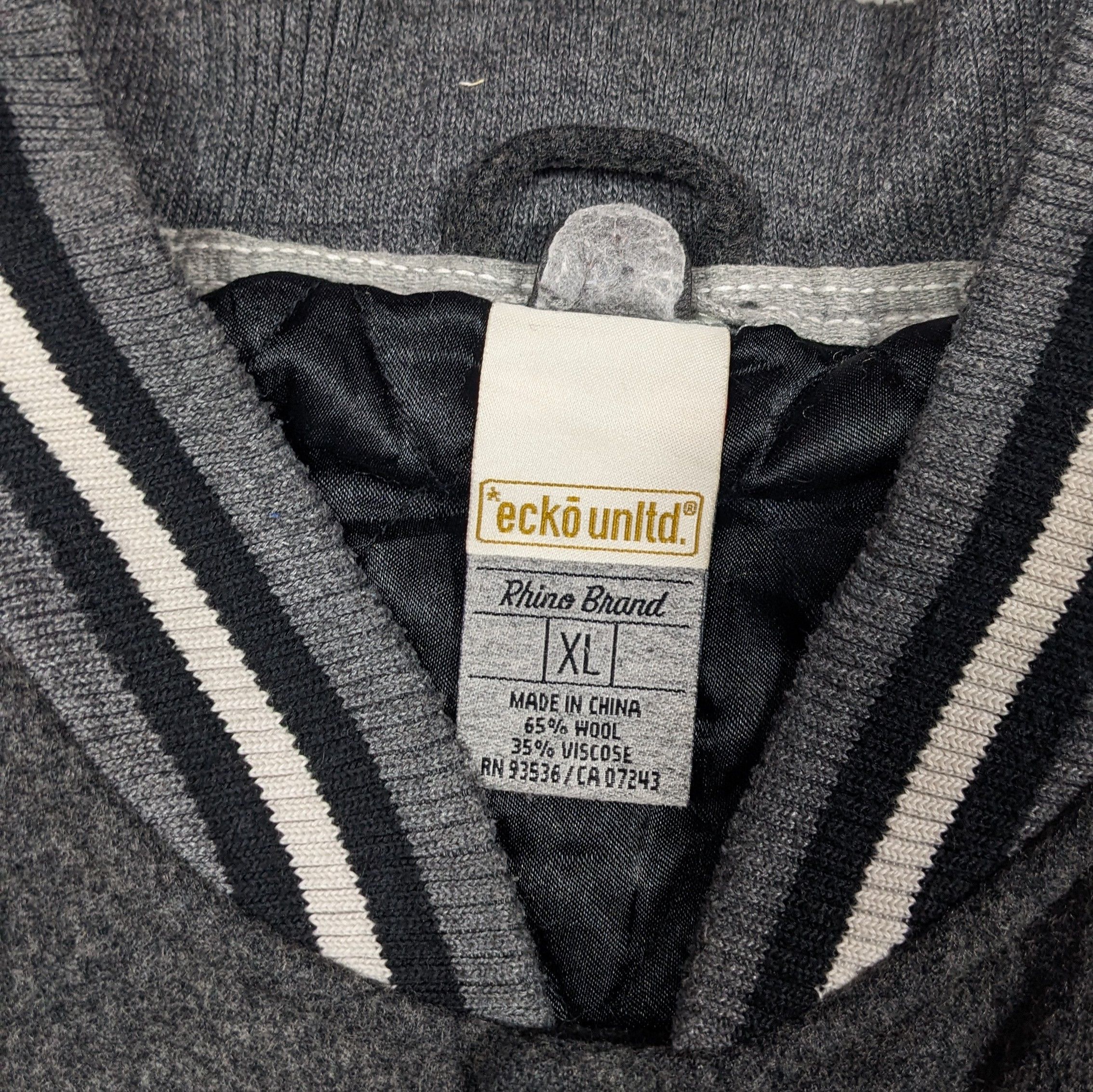 Ecko Unltd. × Vintage Vintage 90s Ecko Letterman Varsity Wool Jacket Size US XL / EU 56 / 4 - 6 Thumbnail