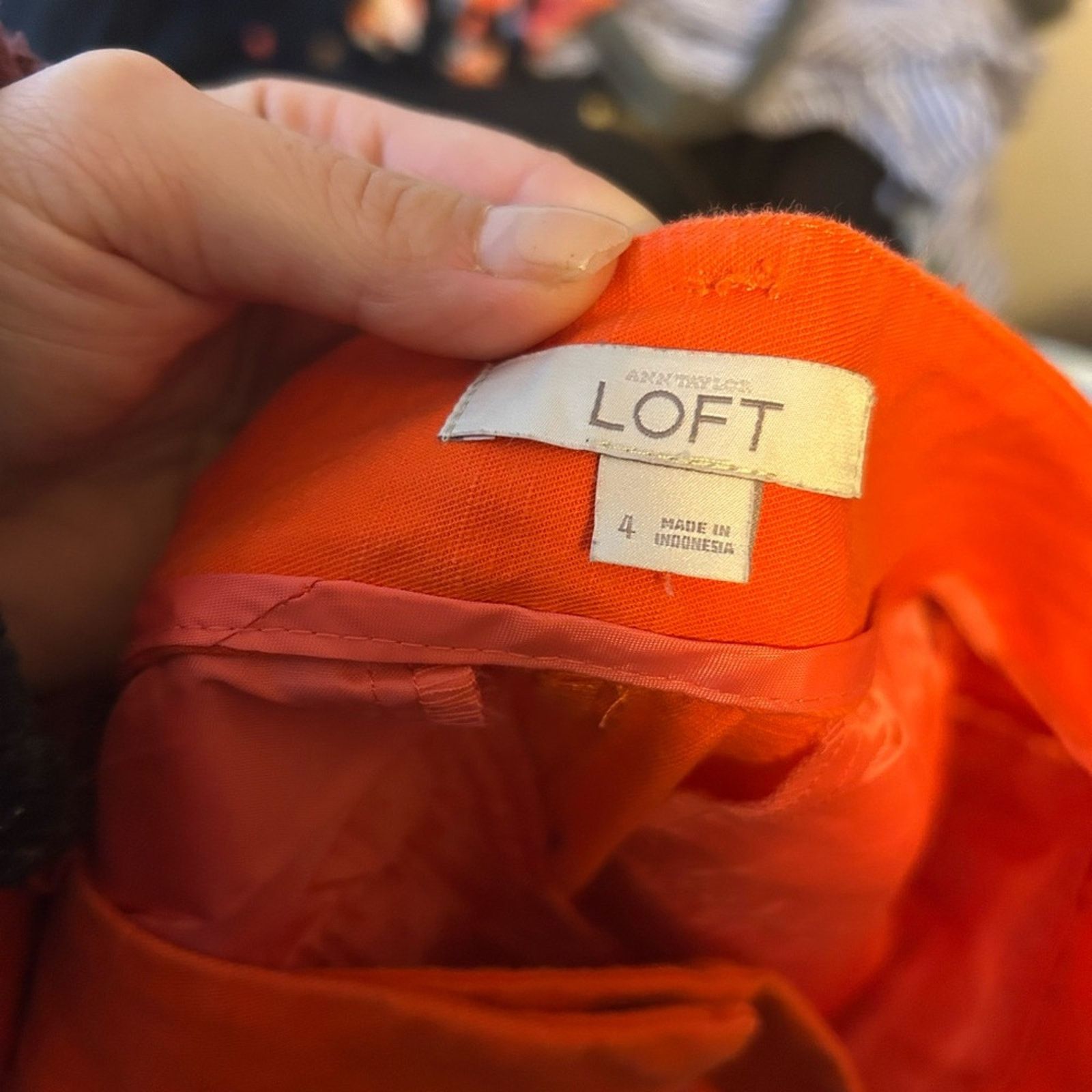 Loft Loft Orange Linen Belted Chino Shorts Size 27" / US 4 / IT 40 - 4 Thumbnail