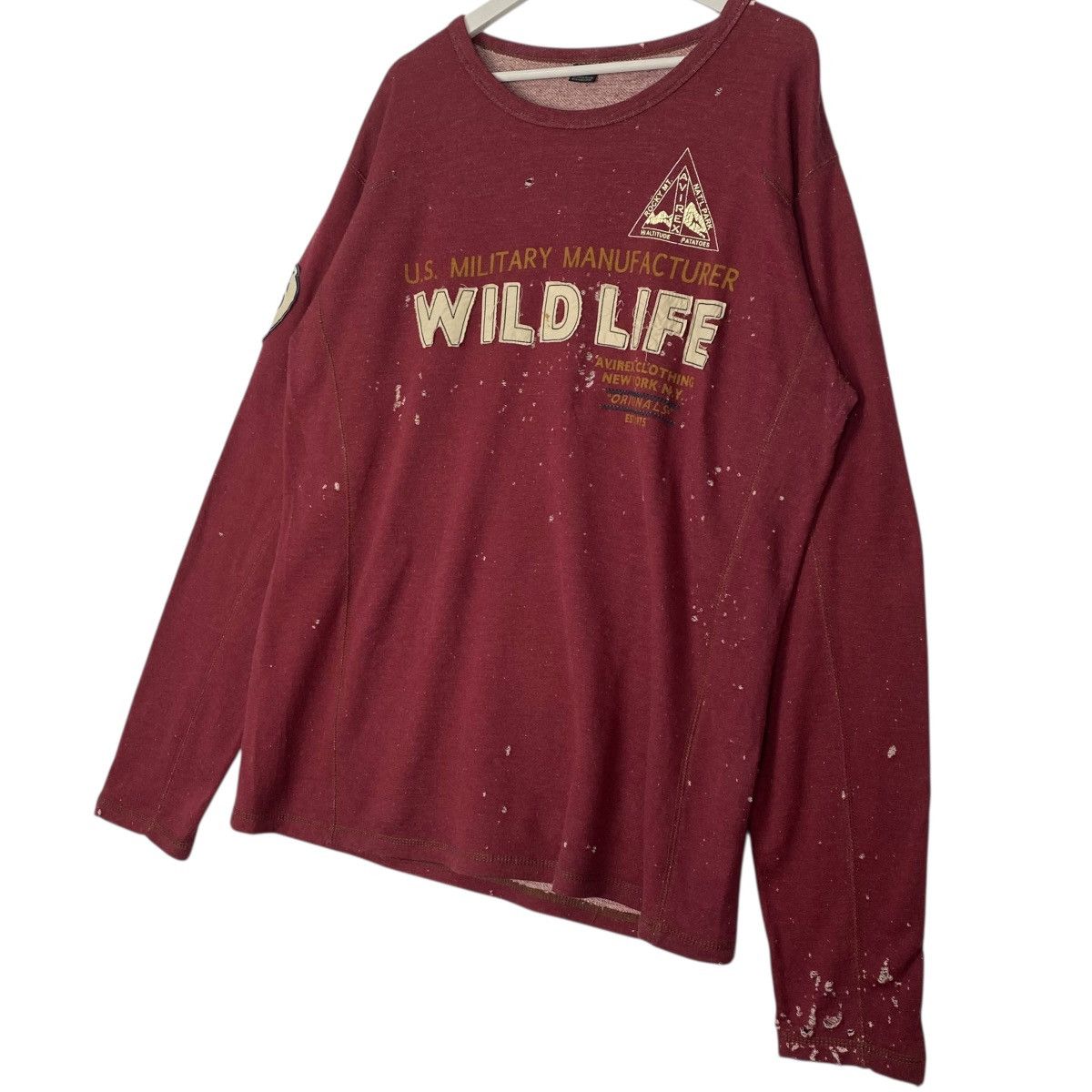Vintage Vintage Avirex USA Big Logo Printed Sweatshirt Maroon Size US XL / EU 56 / 4 - 2 Thumbnail
