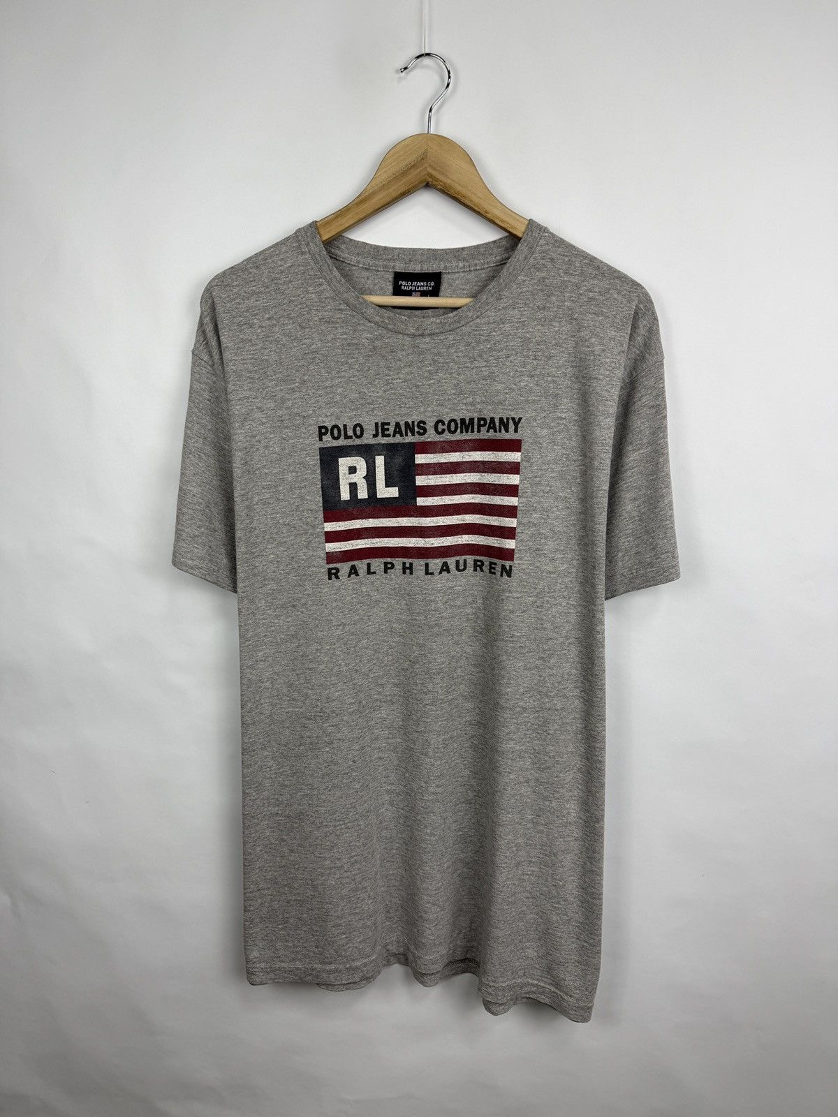 Polo Ralph Lauren 🇺🇸 Vintage 90s Ralph Lauren USA Flag Polo Jeans Company Tee Size US XL / EU 56 / 4 - 2 Thumbnail