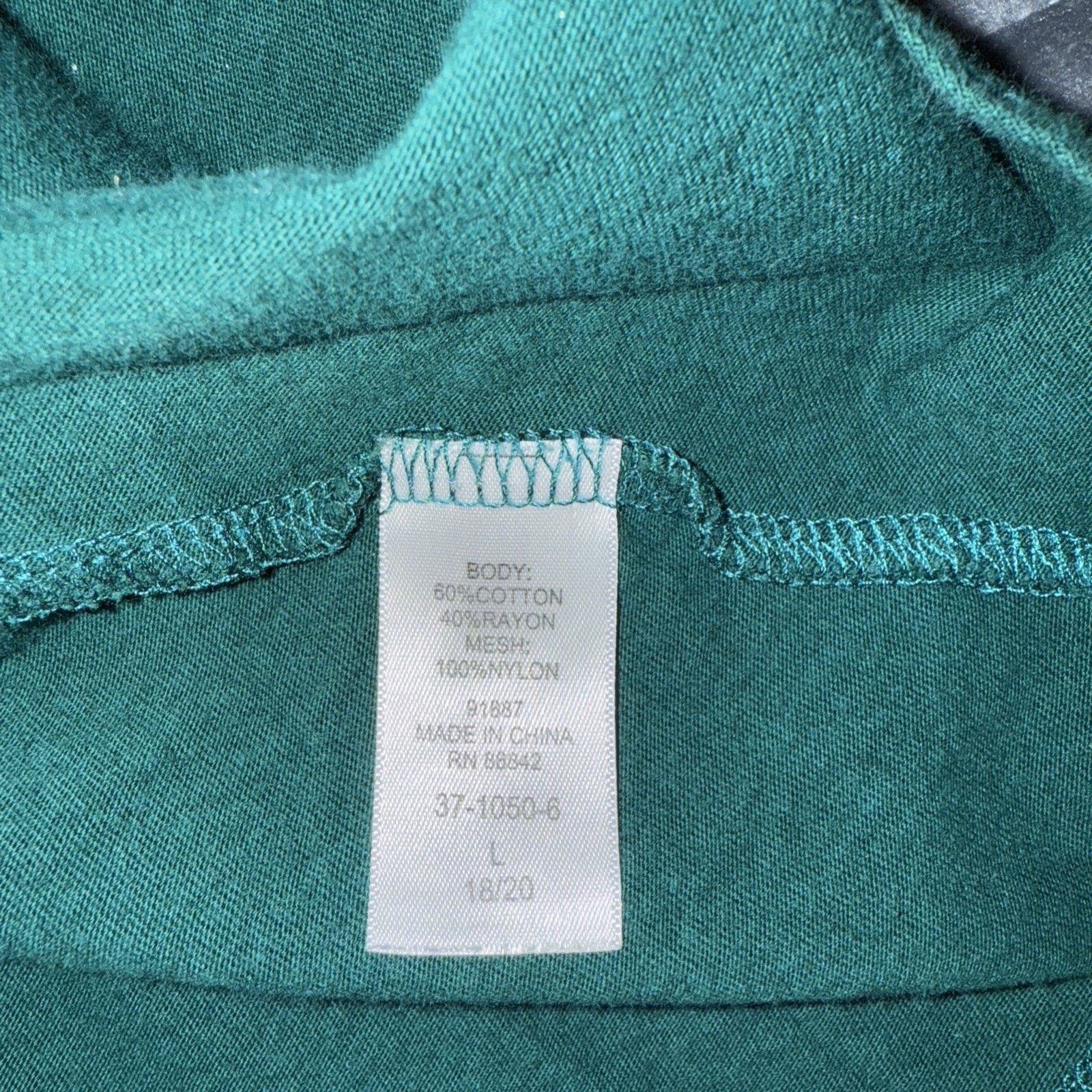 Denim & Co. Green Sheer Top Sz Large Peplum Holiday Sweetheart Bodice Size L / US 10 / IT 46 - 8 Thumbnail