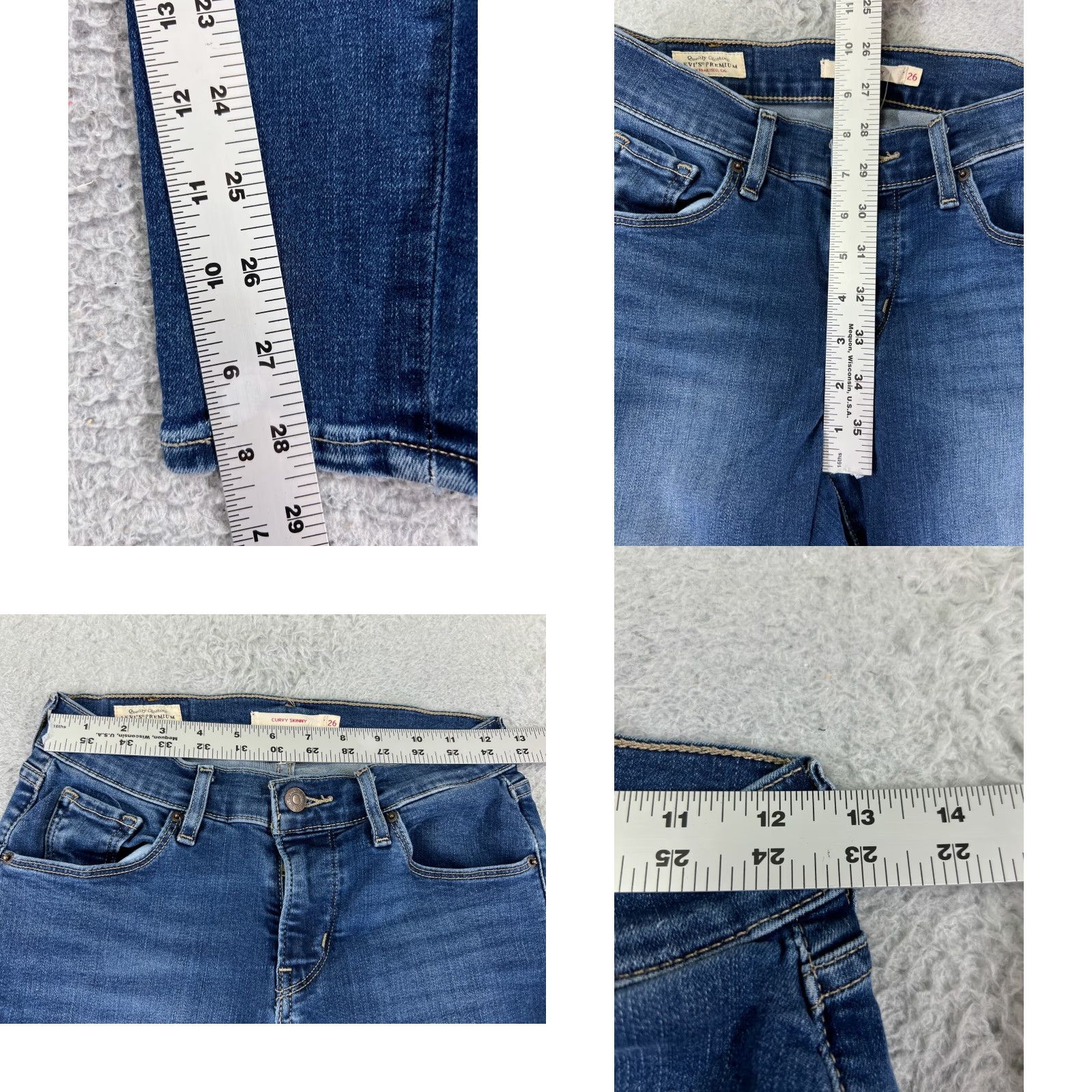 Levi's Levi's Jeans Womens 26 Blue Denim Skinny Stretch 26x30 Regular 5-Pocket Design Light Blue Vintage No N/A Size 26" / US 2 / IT 38 - 9 Thumbnail