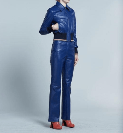 Marni o1srvl11e0624 Leather Jacket in Blue Size L / US 10 / IT 46 - 4 Thumbnail