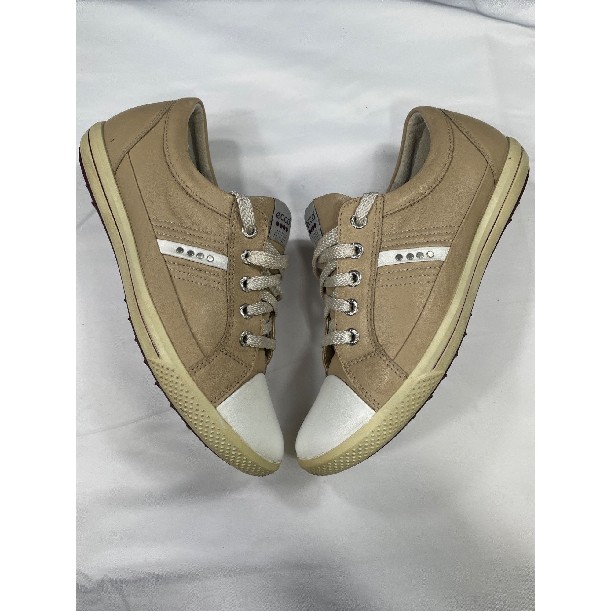 Ecco Ecco SKU 7472 Womens Beige Leather Sneakers Size 38 Size US 8 / IT 38 - 3 Thumbnail