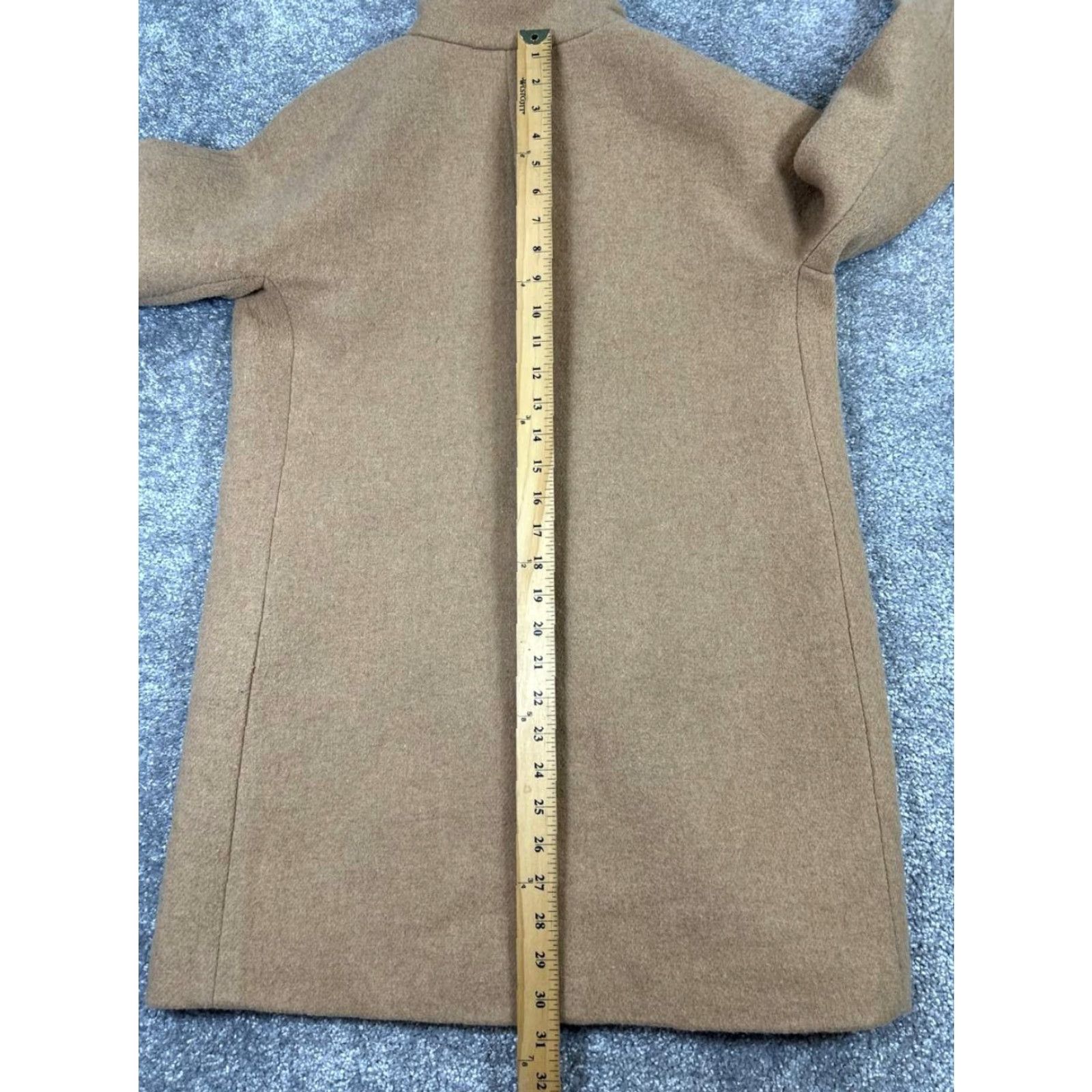 J.Crew J.CREW Coat 8 Petite Brown Wool Blend Overcoat Tweed Solid Womens Size M / US 6-8 / IT 42-44 - 7 Thumbnail