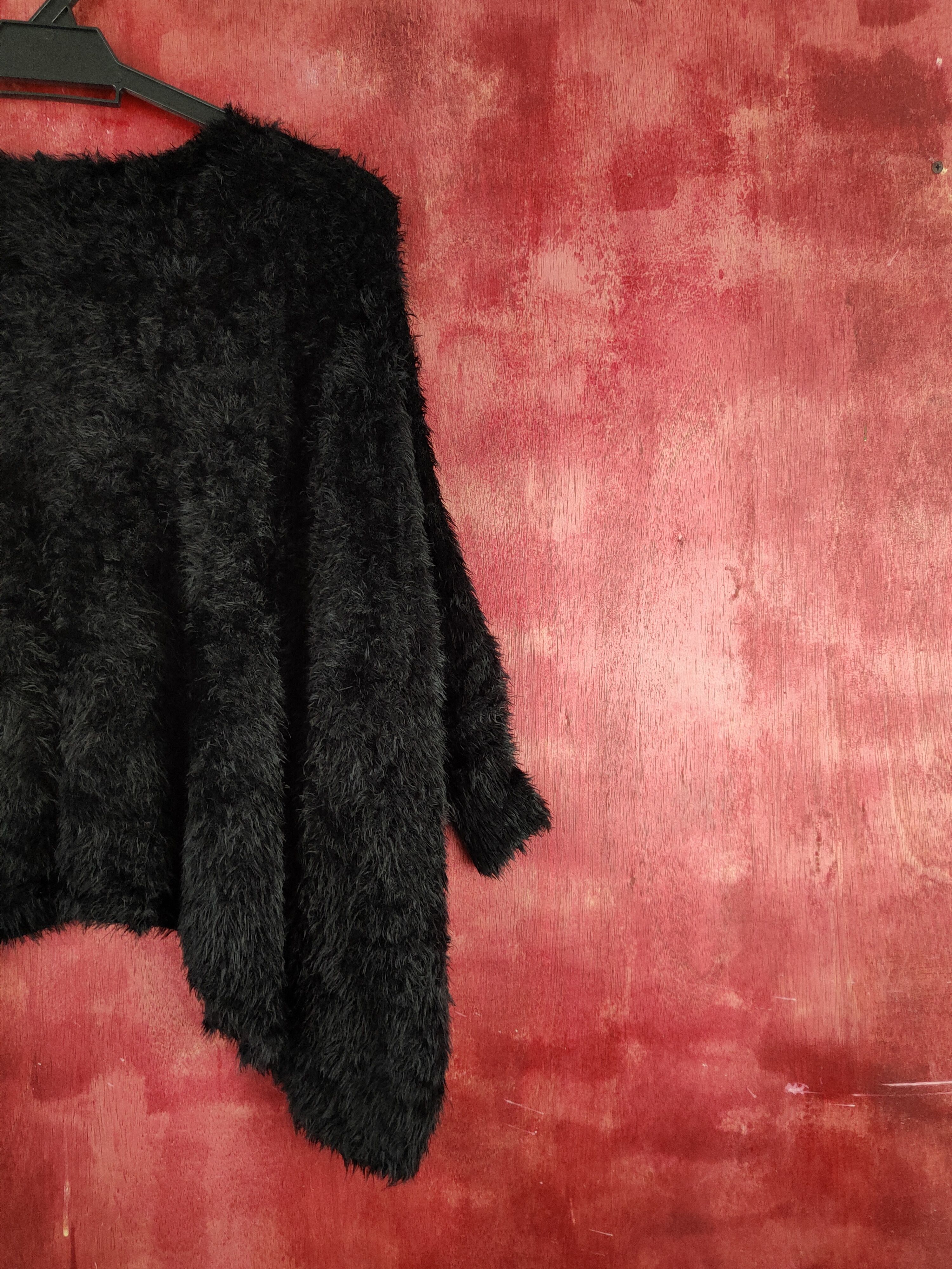 Aran Isles Knitwear × Designer × Japanese Brand Cecil McBee Black Shag Shaggy Fur Mohair Knitwear #S2036 Size L / US 10 / IT 46 - 10 Thumbnail