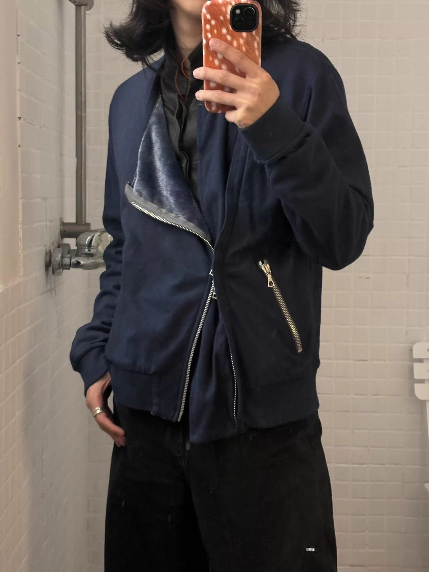 Dries Van Noten Blue Asymmetric Zip Light Jacket Size US M / EU 48-50 / 2 - 2 Thumbnail