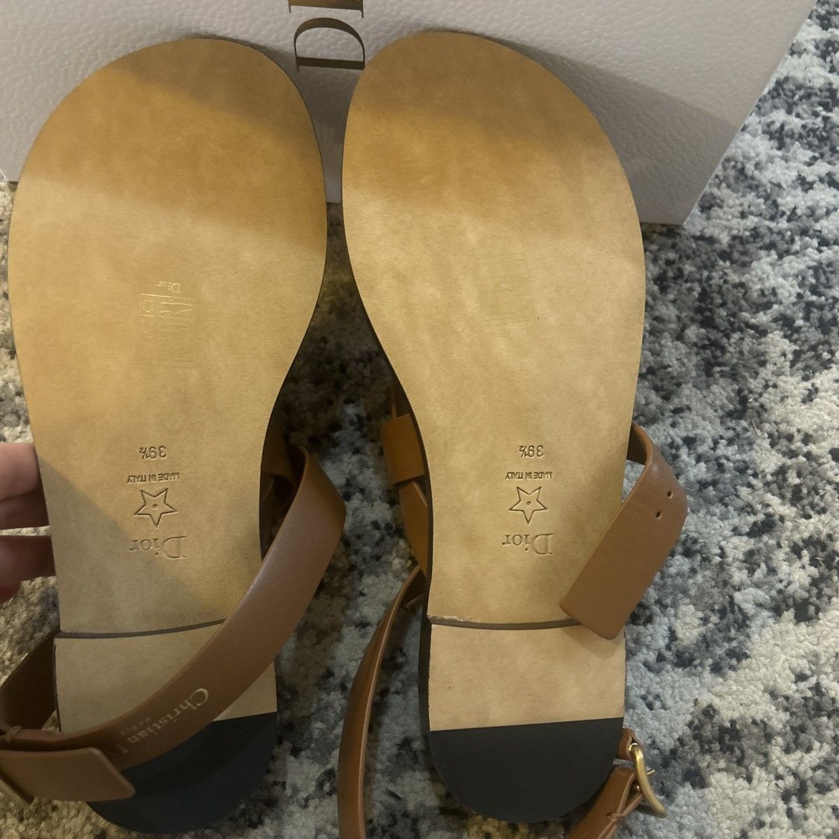 Dior Dior DIORIVIERA DIOR Sun TOE-Ring Sandal Camel Calfskin Size US 9.5 / IT 39.5 - 6 Thumbnail