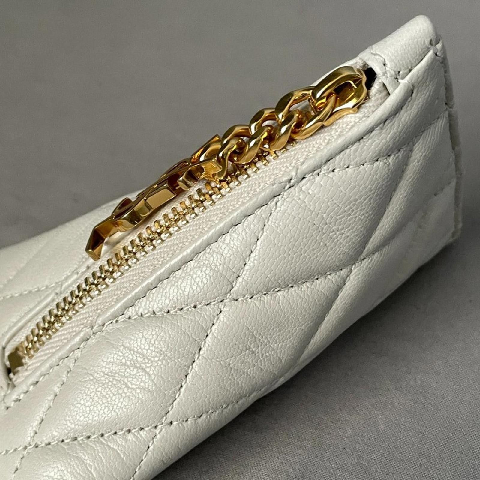 Saint Laurent Paris SAINT LAURENT Triangle Ysl Quilted Pouch Key Chain 669925 Size ONE SIZE - 3 Thumbnail