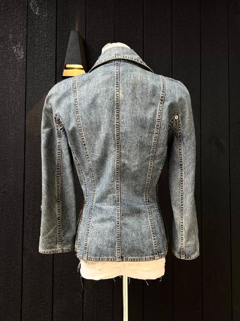 Christian Dior Monsieur Christian Dior 04SS Beaded Denim Blazer Size M / US 6-8 / IT 42-44 - 3 Thumbnail