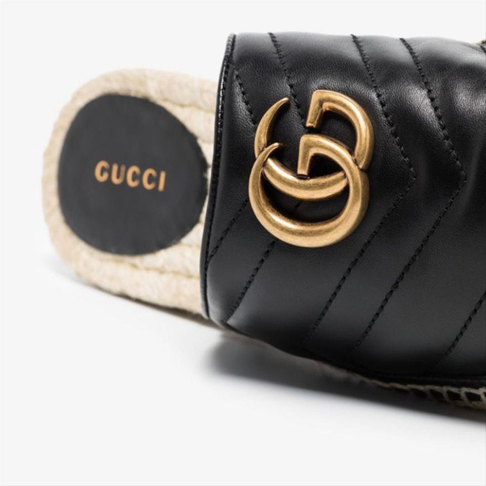 Gucci Pilar Marmont GG logo quilted espadrilles mules slippers Size US 7 / IT 37 - 4 Thumbnail