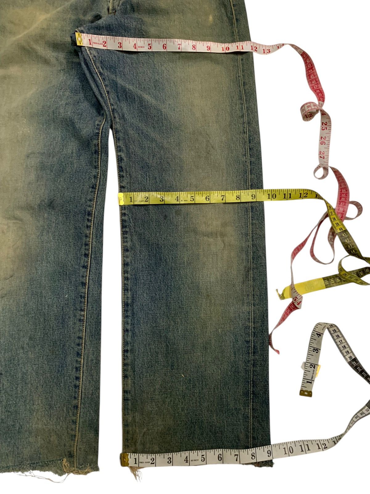 Kapital VINTAGE EDWIN 505X SELVEDGE BAGGY RUSTY DISTRESSED DENIM Size US 29 - 23 Thumbnail