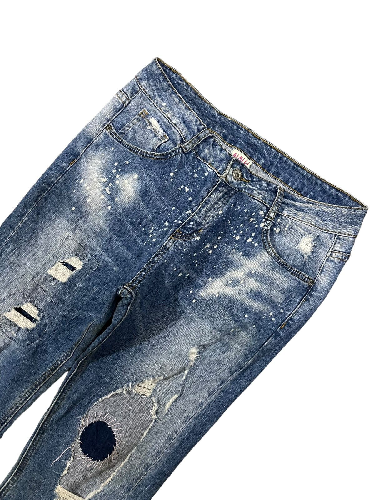 If Six Was Nine Vintage Japanese Denim Paint Splatter Sick Distressed Jeans Size 31" - 4 Thumbnail
