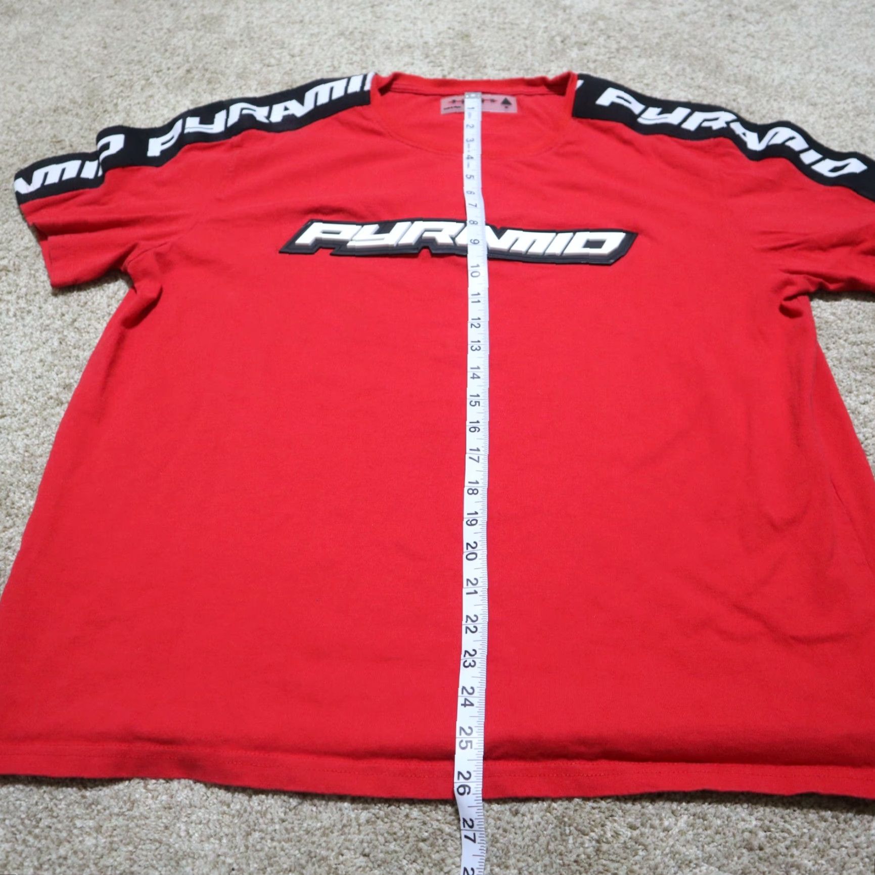 Logo 7 VINTAGE Pyramid Logo Red T-Shirt Men Large Streetwear Casual 90s Size US L / EU 52-54 / 3 - 6 Thumbnail