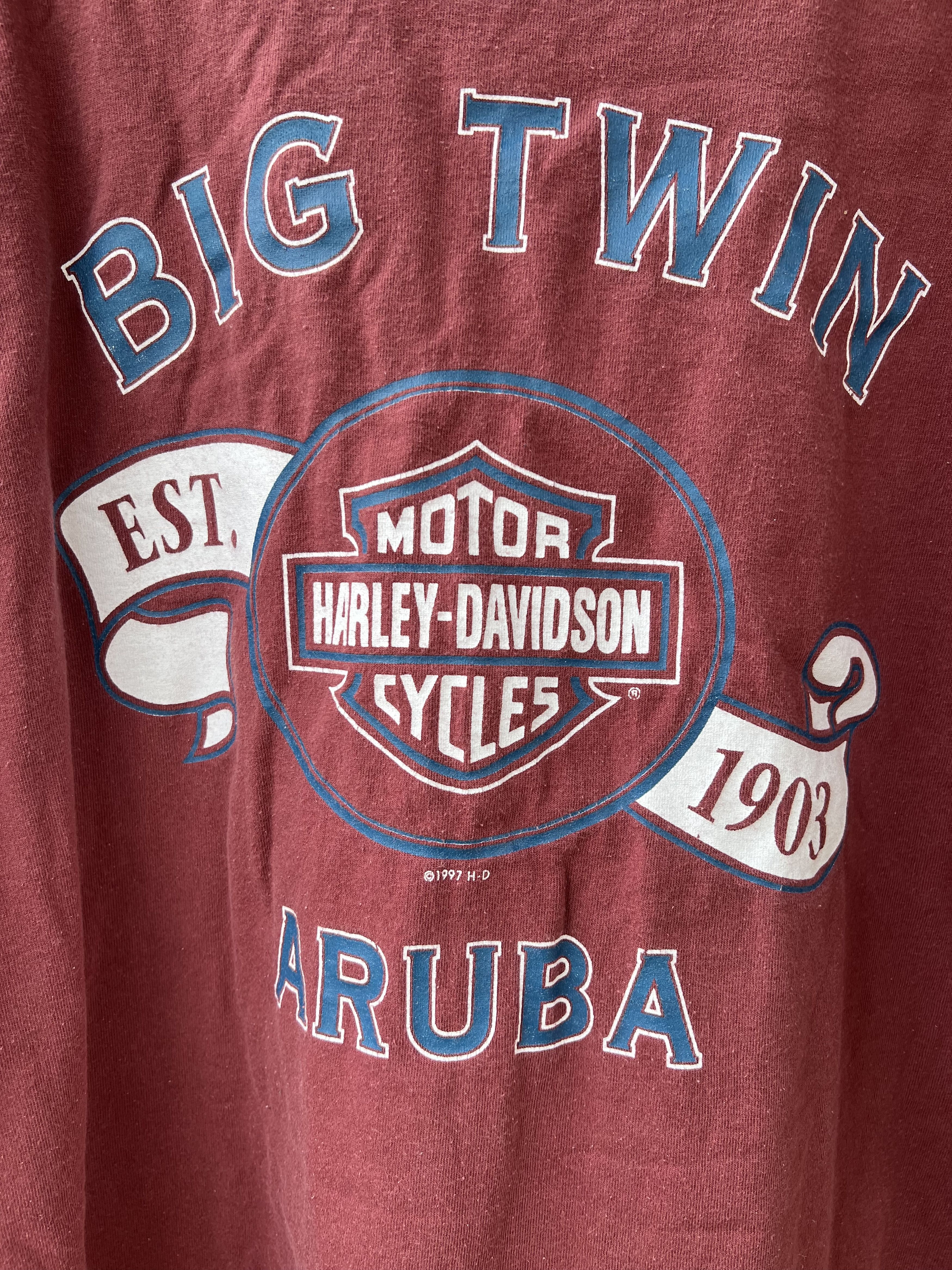 Harley Davidson 1997 Harley Davidson T-Shirt Aruba (Fits XL) Size US XXL / EU 58 / 5 - 5 Thumbnail