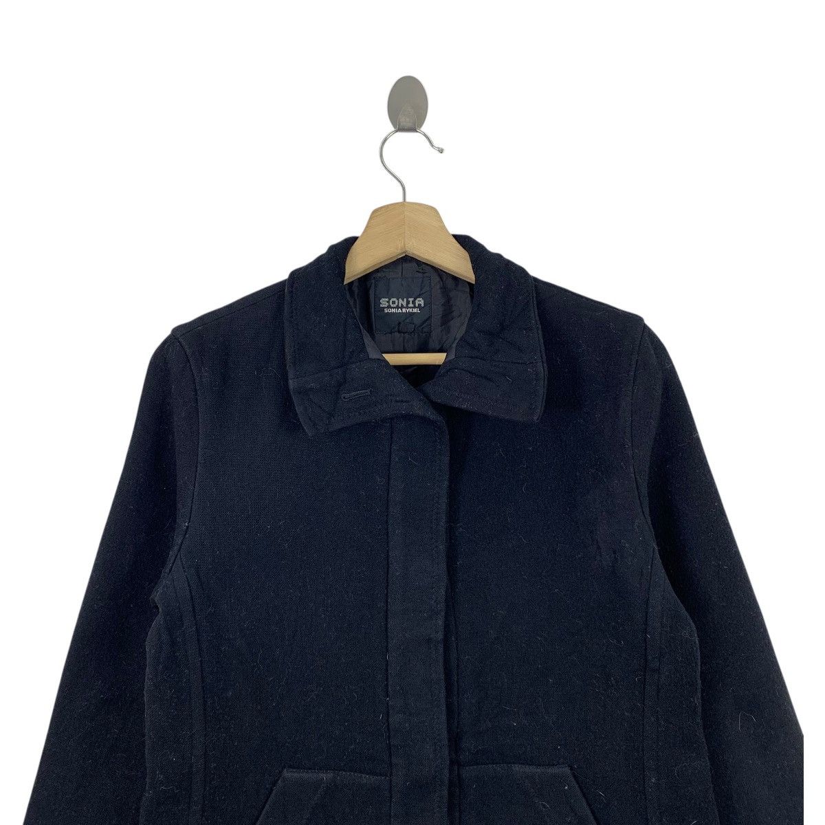 Sonia Rykiel × Vintage Vintage SONIA RYKIEL French Designer Wool Long Coat Jacket Size S / US 4 / IT 40 - 4 Thumbnail