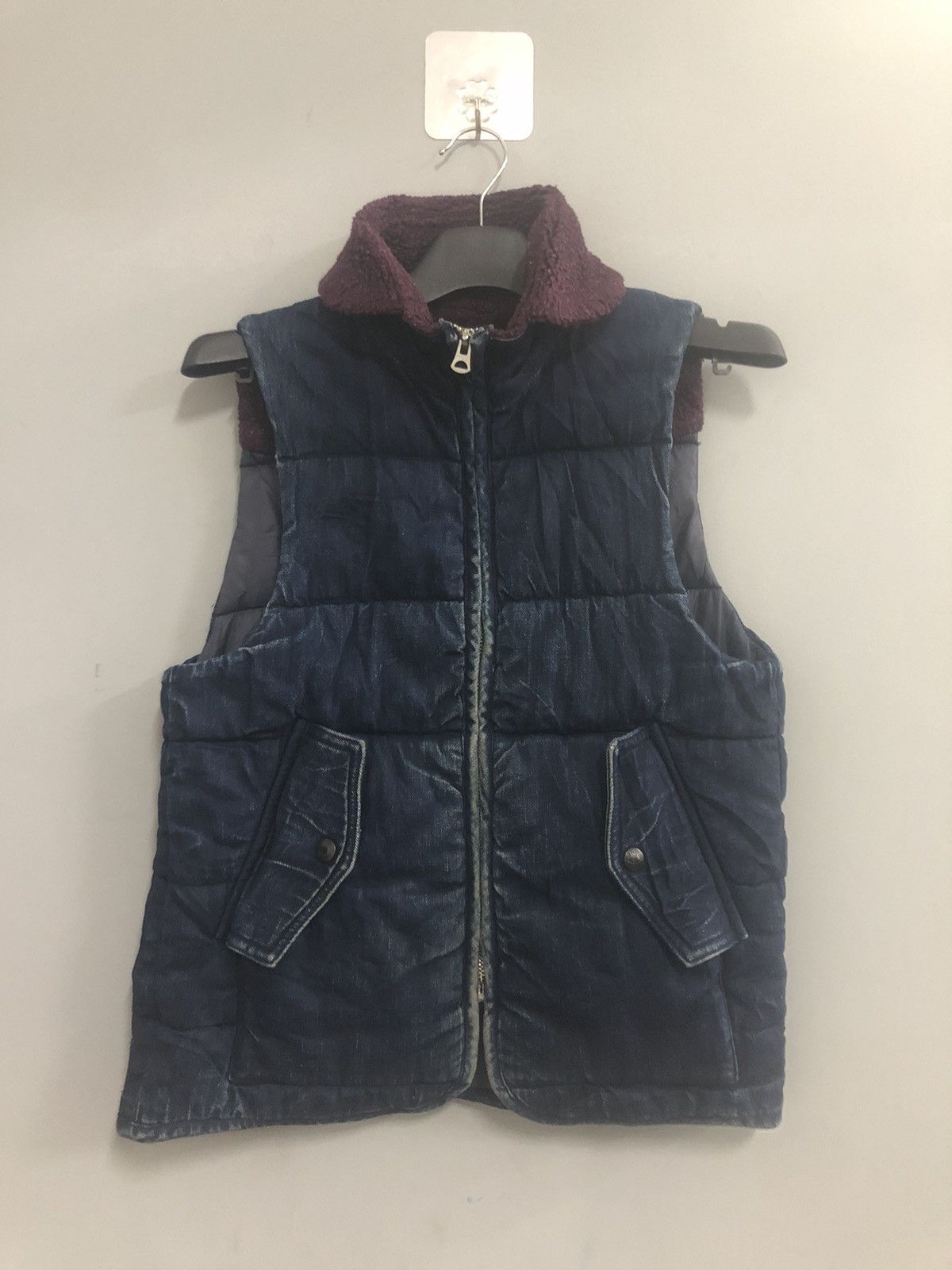 OMNIGOD OMNIGOD Vest Jacket Indigo Fur Collar Size US S / EU 44-46 / 1 - 1 Thumbnail