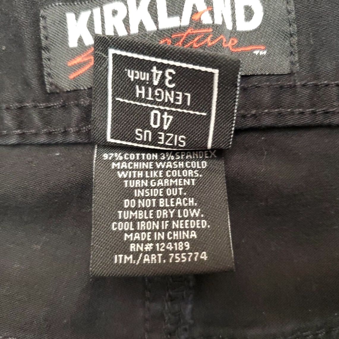 Vintage Kirkland Signature Pants Mens 40x34 Black Brushed Chino Standard Fit Comfort Size US 40 / EU 56 - 6 Thumbnail