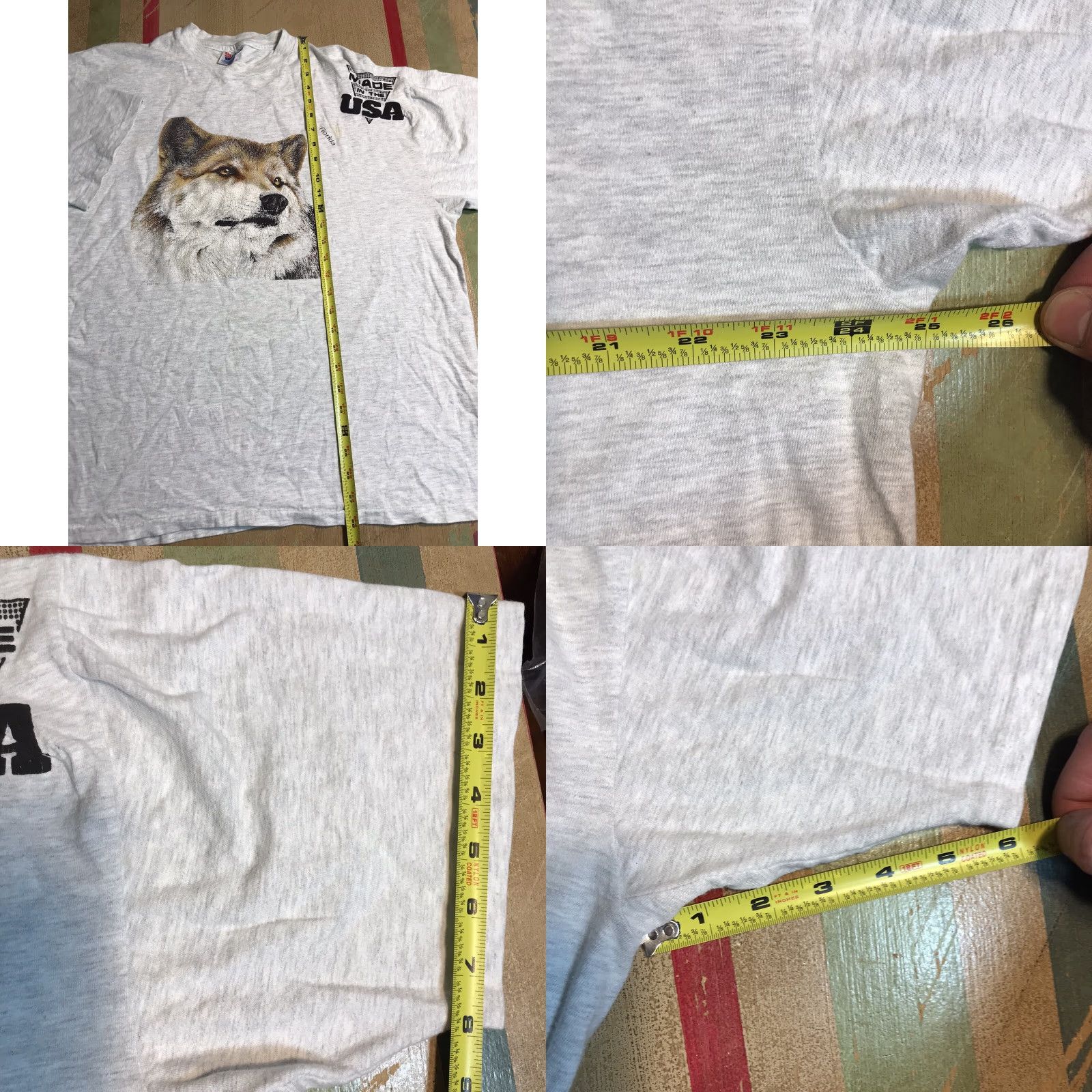 Hanes VINTAGE 90s HANES T-SHIRT Wolf Florida Gray USA Mens 2XL Crew Neck Short Sleeve Cotton Blend Made in USA Nature Wildlife Size US XXL / EU 58 / 5 - 8 Thumbnail