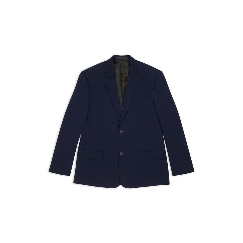 Balenciaga o1in1g1024 Regular Tailored Jacket in Dark Navy Size US S / EU 44-46 / 1 - 1 Thumbnail