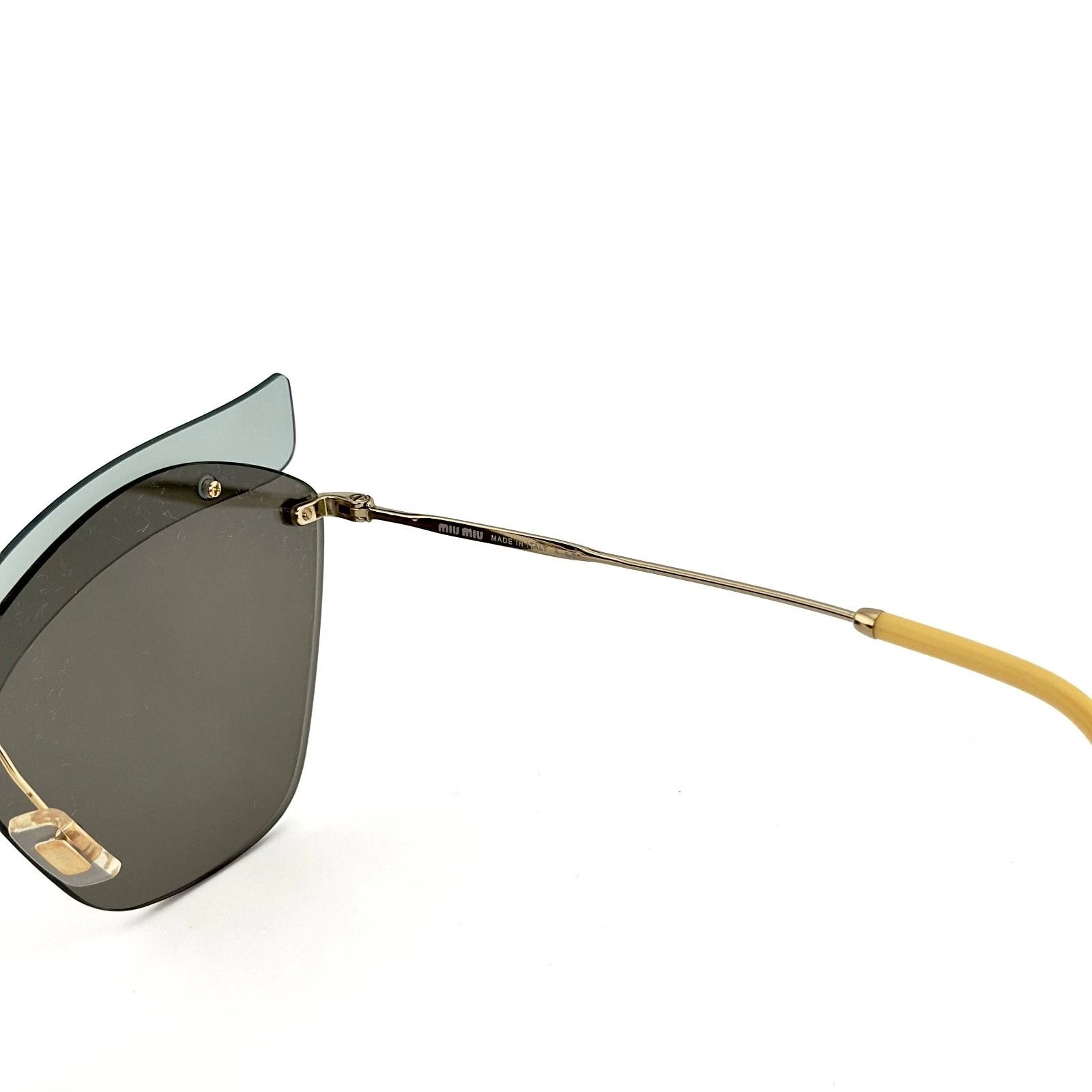 Miu Miu MIU MIU 56T MU56TS Green Yellow Gold Mirrored Sunglasses Size ONE SIZE - 7 Thumbnail